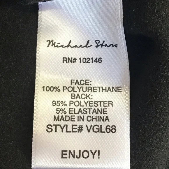 Michael Stars Black Vegan Leather Cecelia Dress Size Medium - Picture 10 of 10